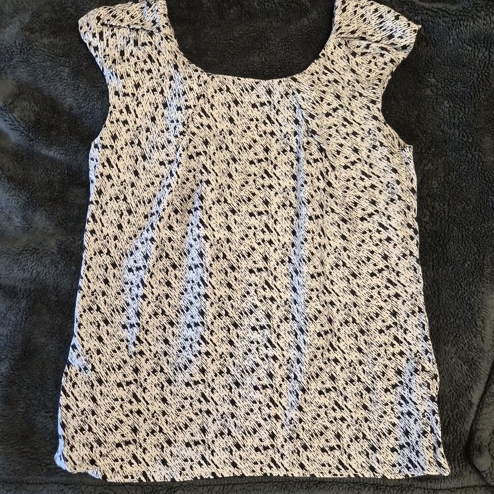 Martin + Osa Black and White Textured Blouse